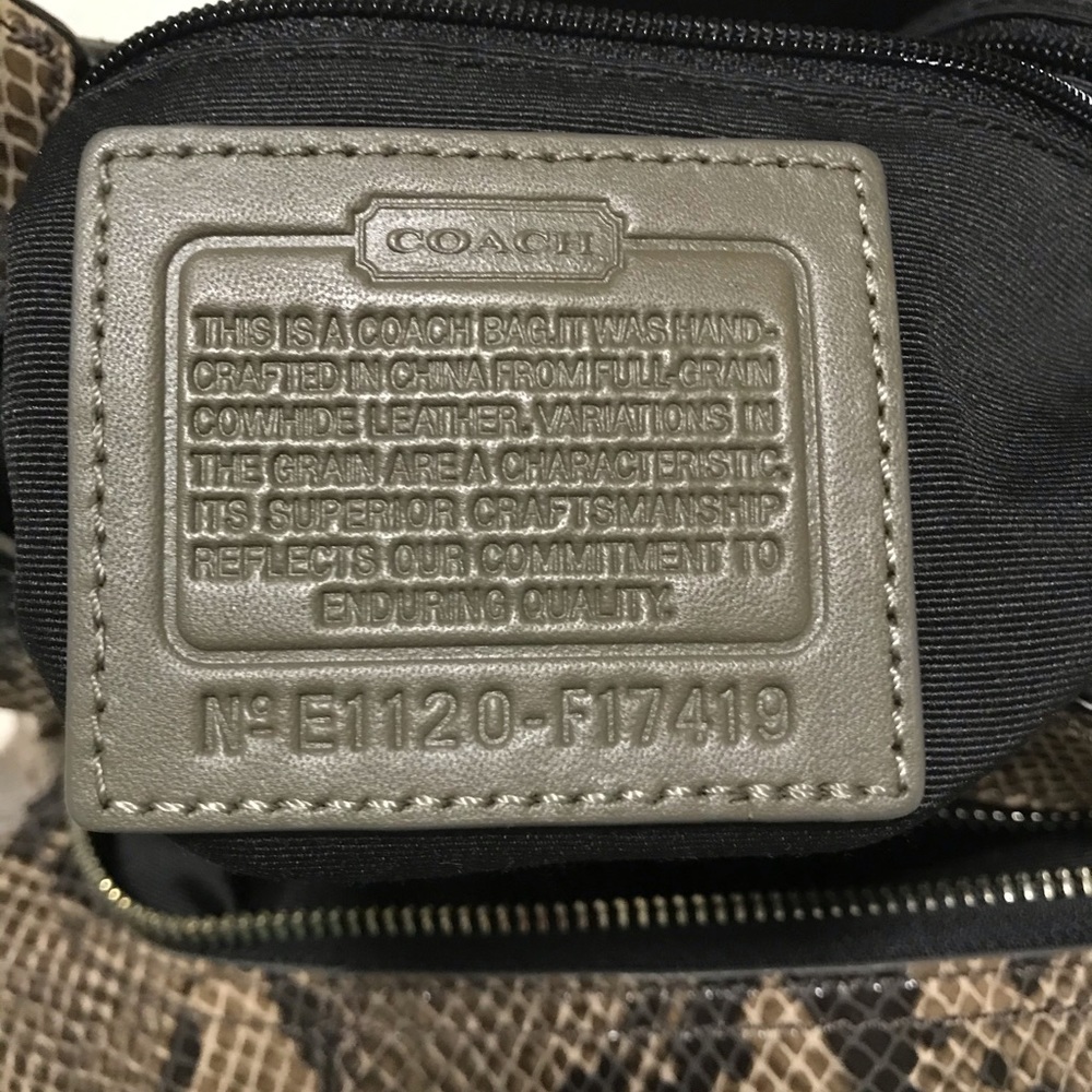 Coach Embossed Python Hobo/Satchel Purse - image 7